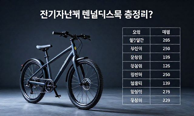전기자전거렌탈비용 관련 이미지 - 전기자전거렌탈비용 총정리: 월간/일간 요금 및 유지비 비교